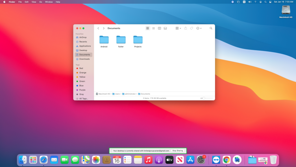 نحن أنشأنا مجلد باسم FluxProjects في ال Documents لنجمع بداخله كل مشاريع Fluxstore