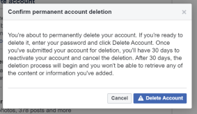 confirm permanent account deletion